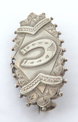 1888 Very Nice English Sterling Silver "Horseshoe" Good Luck Brooch