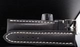 BREITLING Black Leather Strap UTC Band 22-18mm & 19-18mm Steel Buckle 457X