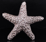 Vintage Israel Sterling Silver Large Star Fish Sliding Pendant