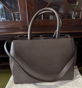 Auth. Fendi Patent Vitello Leather Medium Elite 2 Way Tote Bag