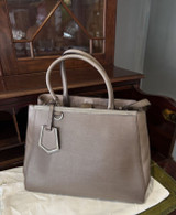 Auth. Fendi Patent Vitello Leather Medium Elite 2 Way Tote Bag