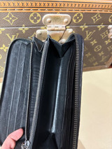 Auth. Bottega Veneta Black, Grey & White, Long Leather Wallet zip around