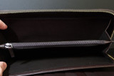 Auth. Gucci Guccissima Long Brown Leather Zip around Wallet