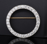 Vintage Tiffany & Co Platinum 3.30ct Diamond Set Circle of Life Brooch Pin