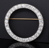 Vintage Tiffany & Co Platinum 3.30ct Diamond Set Circle of Life Brooch Pin