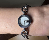 Auth. Gucci Quartz White Dial Women’s Wrist Watch 107 With Box