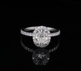 Exquisite 1.00ct G Si1 Oval GIA Diamond 18k White Gold Ring sz M Val $15120