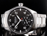 Alpina Startimer Pilot Big Date Small Sec Quartz Steel Watch +Docs AL-280B4S6B