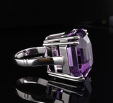 Large 21 x 18mm 44.9ct Amethyst Handmade Cocktail Ring sz K1/2 Val $3700