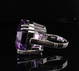 Large 21 x 18mm 44.9ct Amethyst Handmade Cocktail Ring sz K1/2 Val $3700