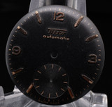 Vintage N.O.S Tissot 27.4mm Black Sub Second Dial Pink Gold Batons #511