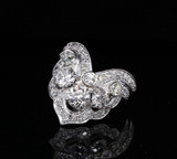 Vintage 2.21cttw Old / Single Cut Diamond Platinum Tiara Ring Size P Val $14475