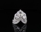 Vintage 2.21cttw Old / Single Cut Diamond Platinum Tiara Ring Size P Val $14475