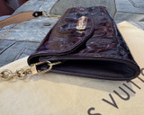 Auth. Louis Vuitton Monogram Vernis Sunset Boulevard Amarante Clutch Bag M93542