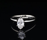 Vintage 0.72ct Marquise Cut Diamond 14k White Gold Solitare Ring P1/2 Val $4950