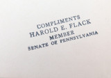 1963 "John Fitzgerald Kennedy, Memorial Addresses" H Flack, Senator Pennsylvania