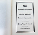 1963 "John Fitzgerald Kennedy, Memorial Addresses" H Flack, Senator Pennsylvania