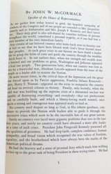 November 24, 1963 RARE JFK Eulogies Official US Government Pamphlet.