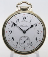 Investment 1941 Hamilton Grade 992B 14K Gold Filled 50mm 16s O/F Pocketwatch
