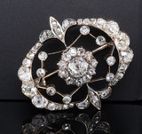 Antique Victorian 14ct Gold 4.28ct Old Cut Si Diamond Brooch Val $17500