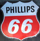 RARE VINTAGE HUGE 6FT AMERICAN PHILLIPS 66 GAS STATION DOUBLE SIDED METAL SIGN