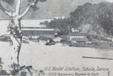 RARE 1910 Tutuila, Samoa Postcard. US Naval Station. USS Annapolis.
