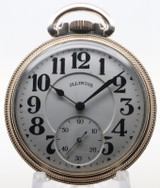 Crisp 1925 Illinois Bunn 16s 10k Rolled Gold 51mm 19J 60hr O/F Pocket Watch