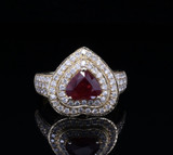 A Quality 1.99ct Ruby & G Si Diamond 18k Yellow Gold Ring Size N Val $26455