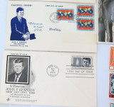 Selection JFK / John F Kennedy FDCs, Stamps & Postcard. JOB LOT !!!