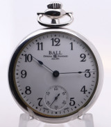 New Old Stock Official RR Standard Ball Train Master Chrome O/F Pocket Watch