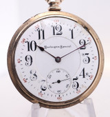 1909 Burlington Grade 185 Model 5 19J 16s 10K Gold Filled 50mm Pocket Watch