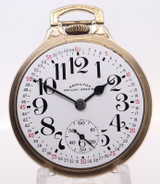 Vintage 1963 Hamilton Grade 992B 10K Gold Filled 51mm 16s O/F Pocketwatch