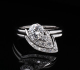 Vintage 0.72ct Brilliant Cut H Vs 14K White Gold Ladies Ring Size L Val $9640