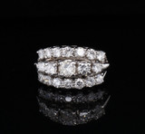 Vintage 2.16cttw Brilliant Cut Set 14K White Gold Ring Size O1/2 Val $7095