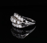 Vintage 2.16cttw Brilliant Cut Set 14K White Gold Ring Size O1/2 Val $7095