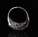 Vintage 2.16cttw Brilliant Cut Set 14K White Gold Ring Size O1/2 Val $7095