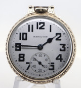 Vintage 1963 Hamilton Grade 992B Model 5 10K G/F 50mm 21J O/F Pocketwatch