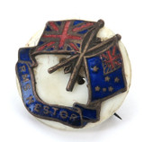 Rare Early 1900s RMS NESTOR Badge. Mounted on Mother of Pearl Backing