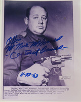 1963 Dallas Patrolman M N McDonald Press Photo Holding Lee Harvey Oswalds Pistol