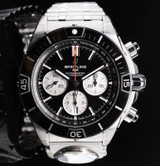 Breitling Super Chronomat B01 UTC 44 Black Stainless Steel Watch AB0136 Box&Docs