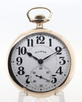1920 Illinois A.Lincoln 21J 16s Gold Filled Model 9 Open Face 44mm Pocket Watch