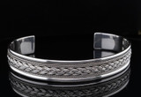 Vintage Sterling Silver Solid Braded Bangle 40.5g
