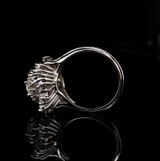 Vintage 3.30 cttw Diamond Set 14ct White Gold Ballerina Ring Size P Val $15180.