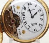 RARE Antique Hebdomas Gold Plated 8 Day 50mm 15J Hunter Pocket Watch SERVICED