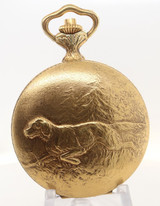 RARE Antique Hebdomas Gold Plated 8 Day 50mm 15J Hunter Pocket Watch SERVICED