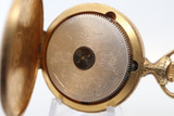 RARE Antique Hebdomas Gold Plated 8 Day 50mm 15J Hunter Pocket Watch SERVICED
