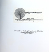 Scarce Dept Politics, University of Reading Published Paper on JFK Assassination