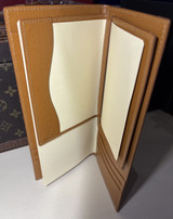 Auth. Rolex Light Brown Leather Long Wallet With Box NOS