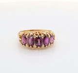 Vintage 18k Yellow Gold Ruby Set London Bridge Ring Size M Val $6110