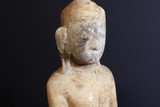 19th Century Burmese Shan Carved 18cm Marble Figure of Buddha